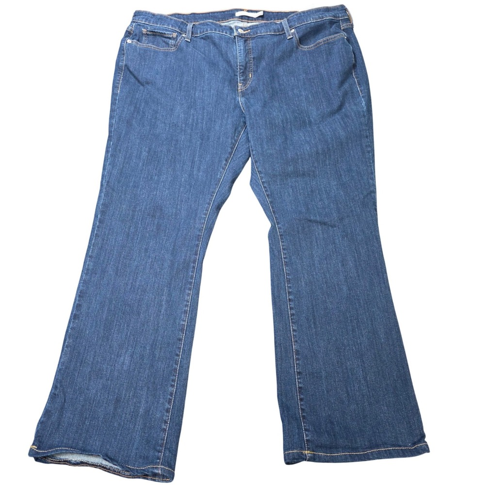 Levis 415 Classic Bootcut Jeans Women's Size 24W Dark‎ Wash Blue Stretch Denim